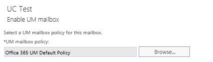 UM Mailbox Policy
