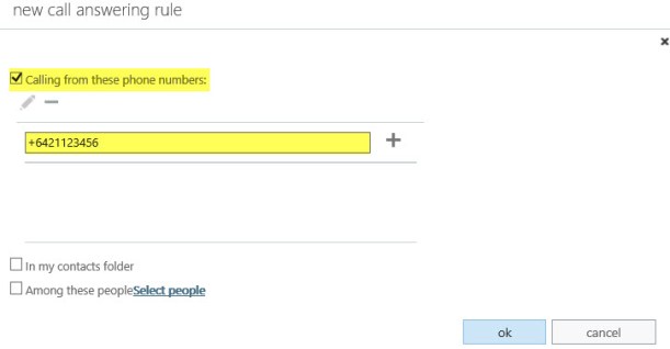 New Call Answering Rule