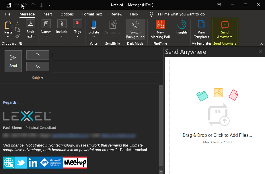 Sharing files up to 10GBs via email, no Cloud Storage&nbsp;required